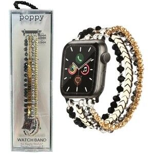 XO poppy Beaded Watch Band For Apple Watch Series 1 to 8 Fits 38MM 40MM 41MM